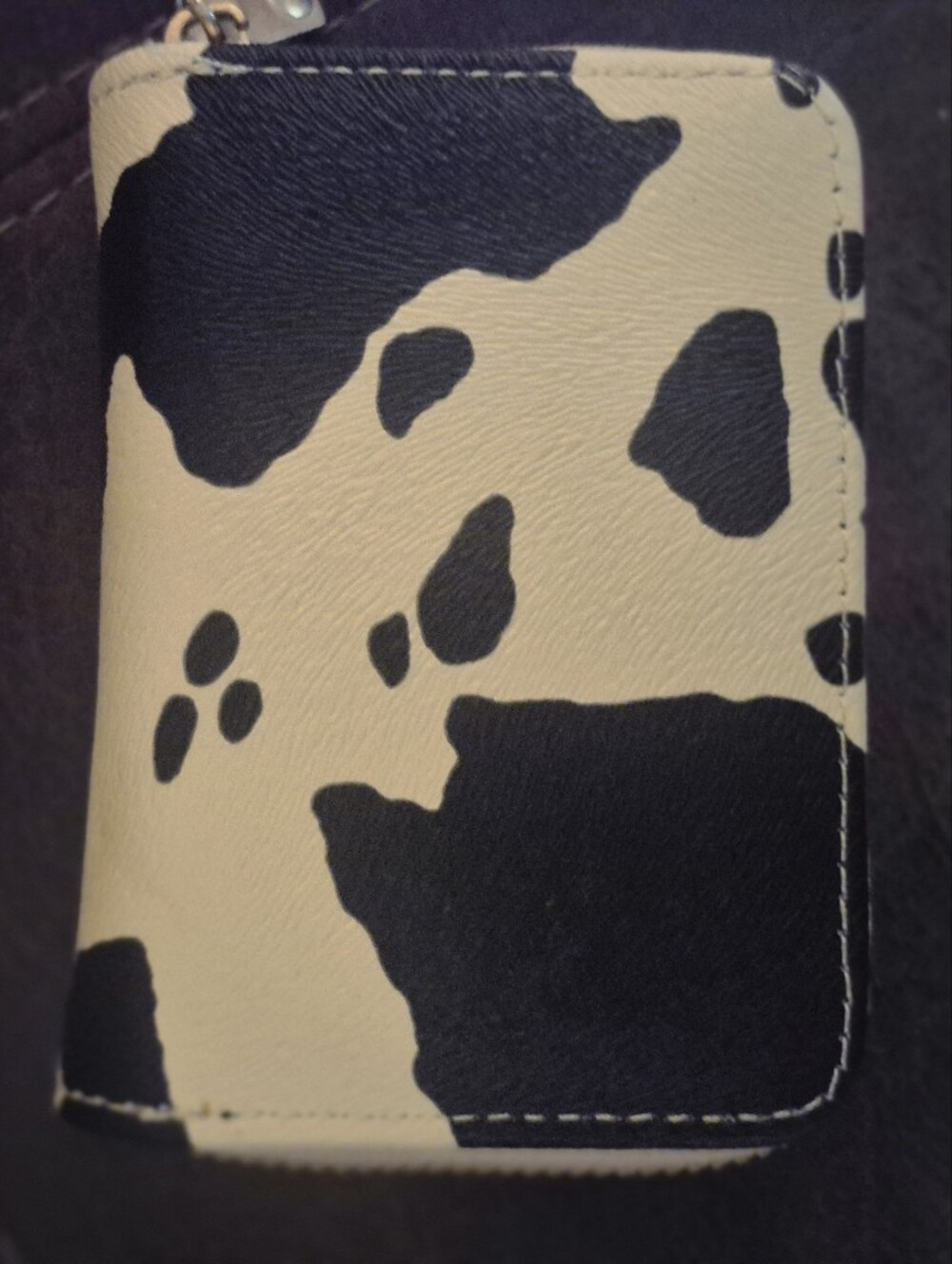 Black & Cream Cow Print Wallet